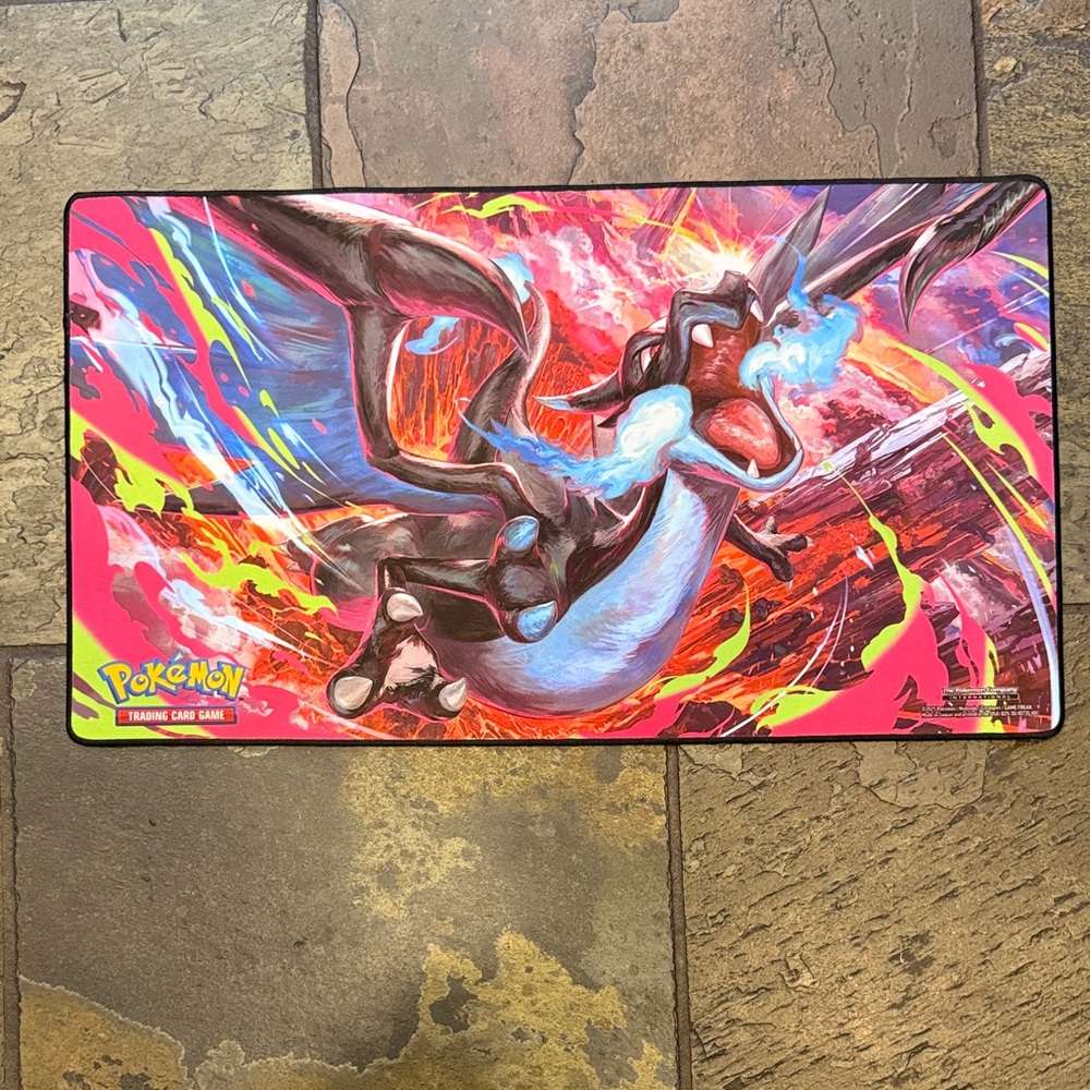 Pokemon Dragonite Playmat in Red, Pink, Blue, Yellow, Black